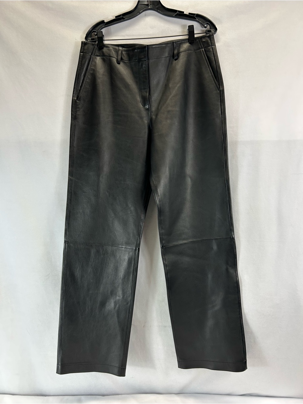 Theory Straight Classic Leather Pants